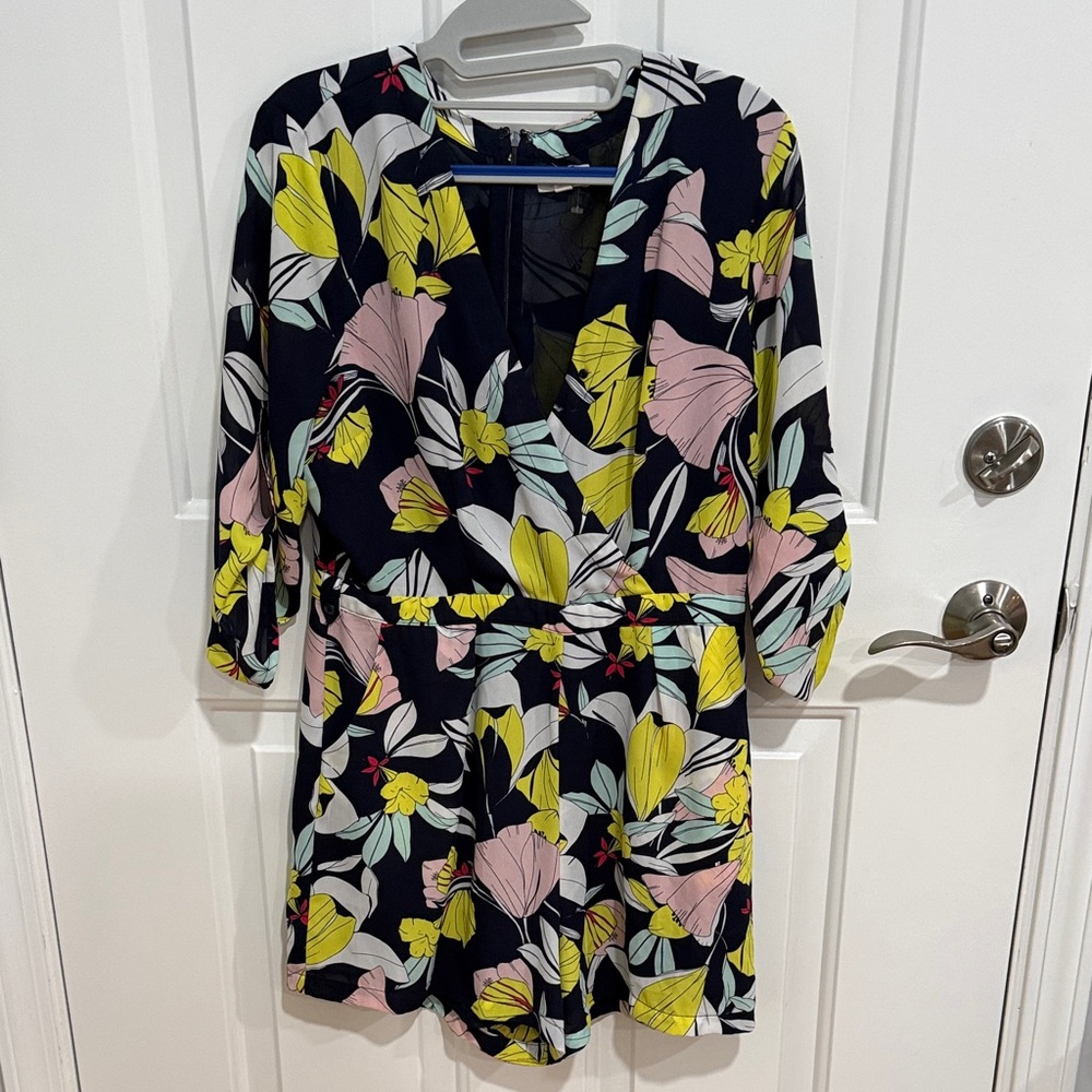 Maison Jules Floral Jumpsuit -Romper Black, Yellow, Pink
